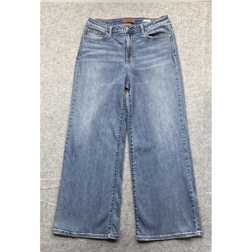 Judy Blue Retro Wide Leg Jeans High Rise Stretch Denim Women’s 13/31 Medium Wash